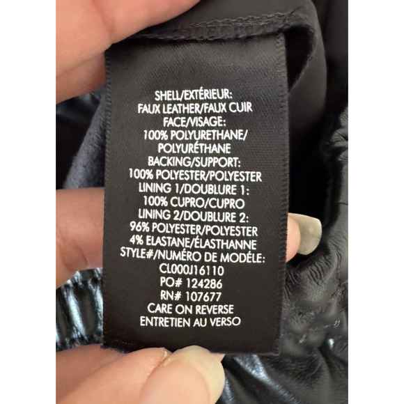 Alice + Olivia Women's Faux Leather Pants Black Medium Moto Chic Biker Girl Edgy - Picture 13 of 14